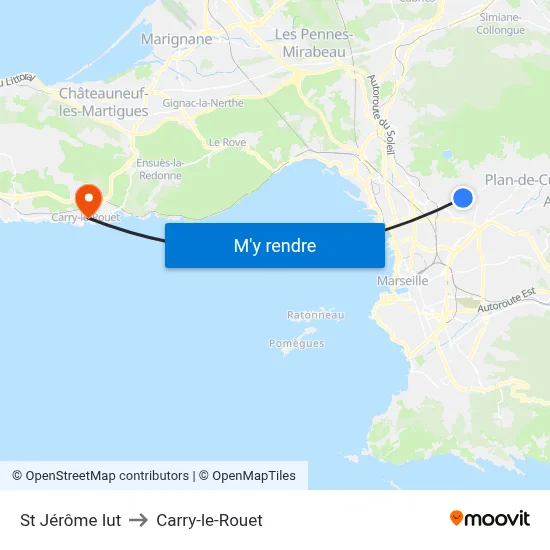 St Jérôme Iut to Carry-le-Rouet map
