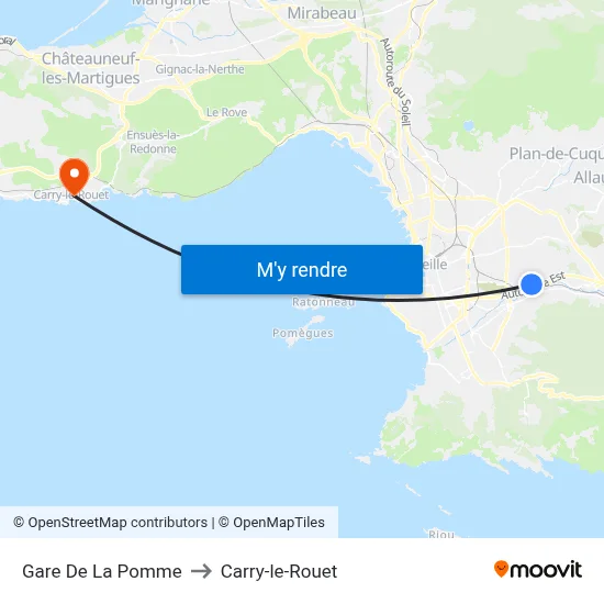 Gare De La Pomme to Carry-le-Rouet map