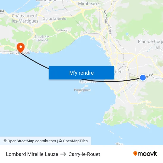 Lombard Mireille Lauze to Carry-le-Rouet map
