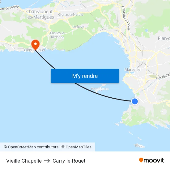 Vieille Chapelle to Carry-le-Rouet map