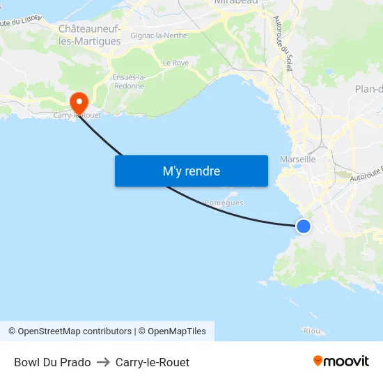 Bowl Du Prado to Carry-le-Rouet map