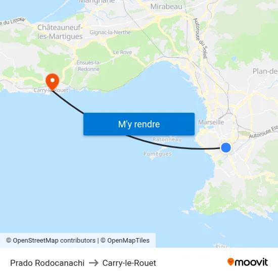 Prado Rodocanachi to Carry-le-Rouet map