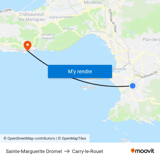 Sainte-Marguerite Dromel to Carry-le-Rouet map