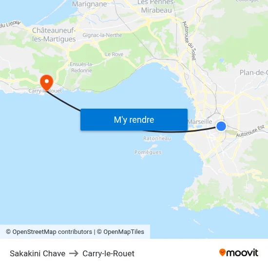 Sakakini Chave to Carry-le-Rouet map