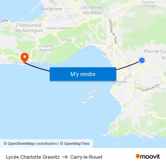 Lycée Charlotte Grawitz to Carry-le-Rouet map