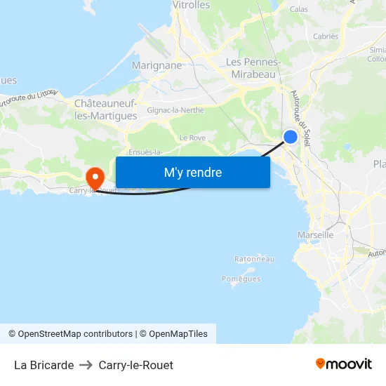 La Bricarde to Carry-le-Rouet map
