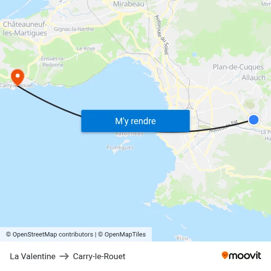 La Valentine to Carry-le-Rouet map