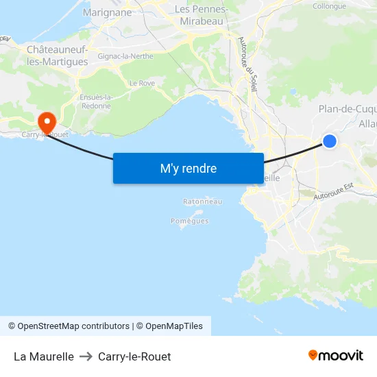 La Maurelle to Carry-le-Rouet map