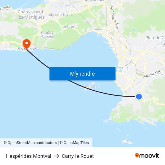 Hespérides Montval to Carry-le-Rouet map