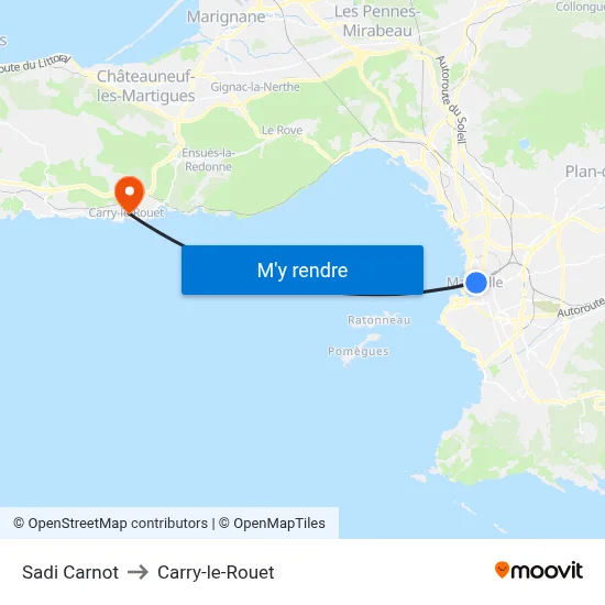 Sadi Carnot to Carry-le-Rouet map