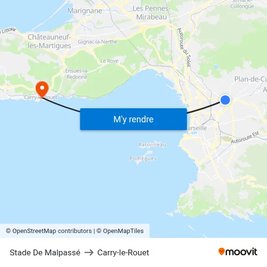 Stade De Malpassé to Carry-le-Rouet map