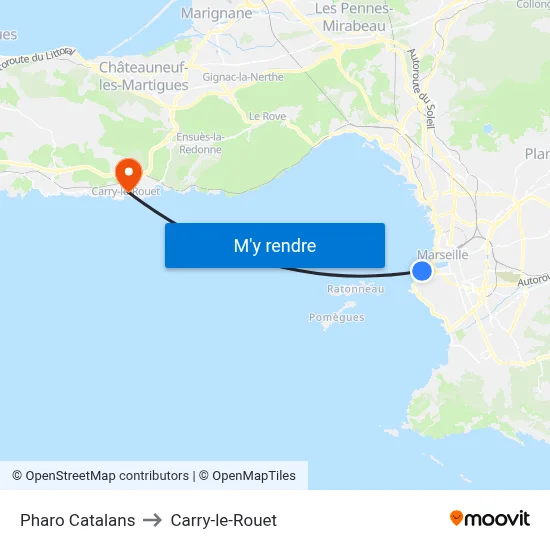 Pharo Catalans to Carry-le-Rouet map