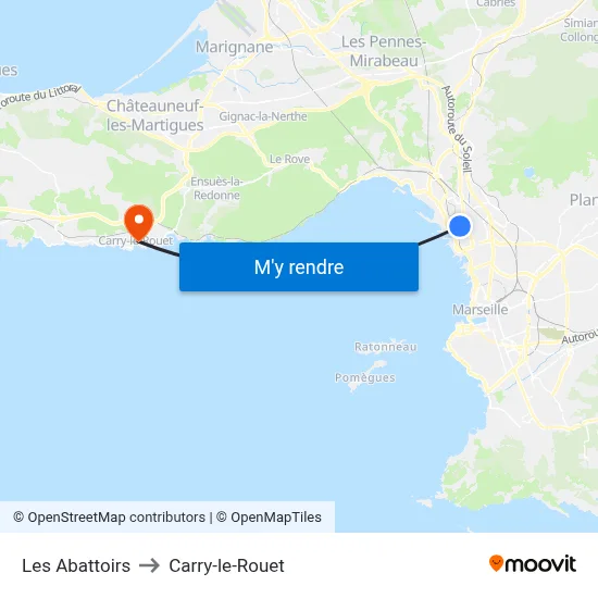 Les Abattoirs to Carry-le-Rouet map