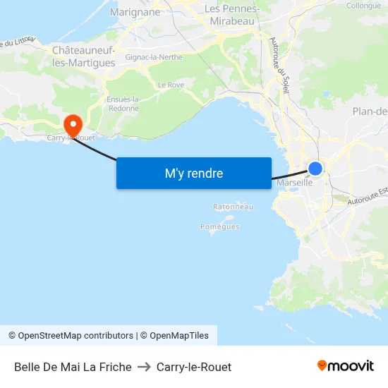 Belle De Mai La Friche to Carry-le-Rouet map