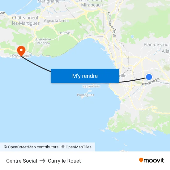 Centre Social to Carry-le-Rouet map