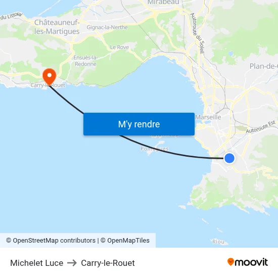 Michelet Luce to Carry-le-Rouet map