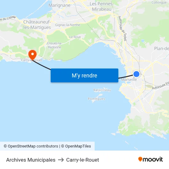 Archives Municipales to Carry-le-Rouet map