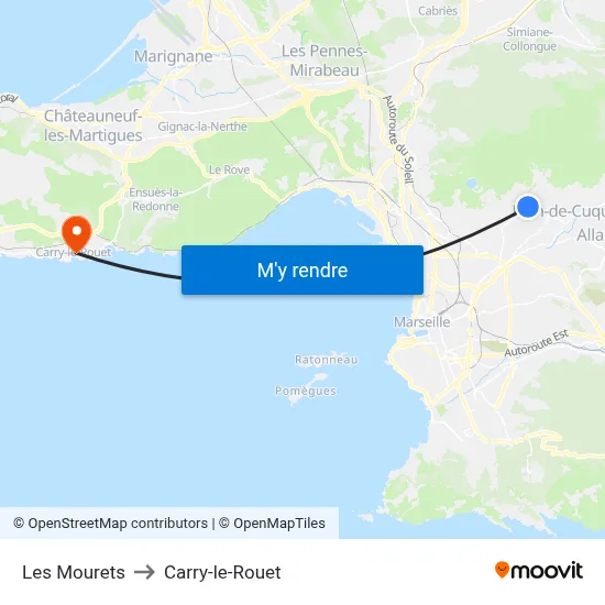 Les Mourets to Carry-le-Rouet map