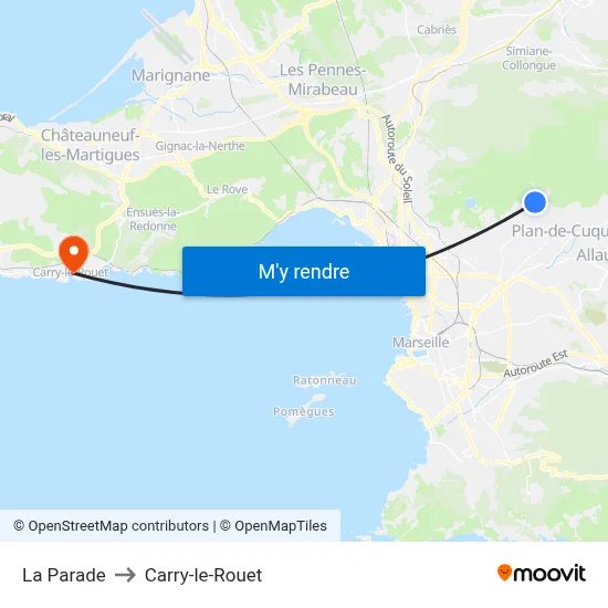 La Parade to Carry-le-Rouet map