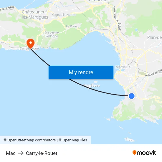 Mac to Carry-le-Rouet map