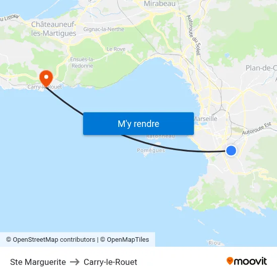 Ste Marguerite to Carry-le-Rouet map