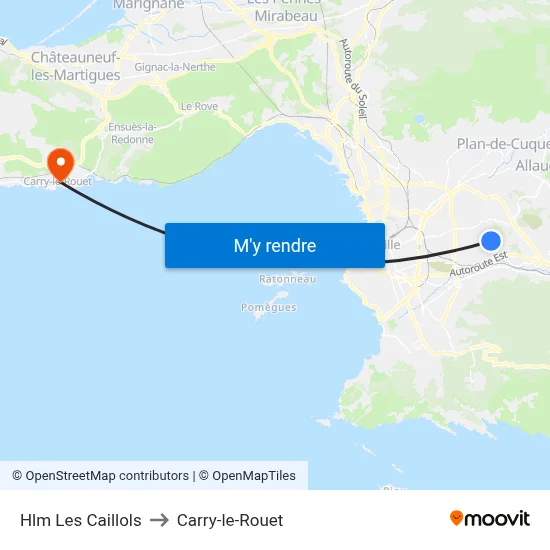 Hlm Les Caillols to Carry-le-Rouet map