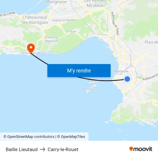 Baille Lieutaud to Carry-le-Rouet map
