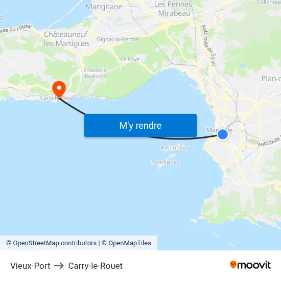 Vieux-Port to Carry-le-Rouet map