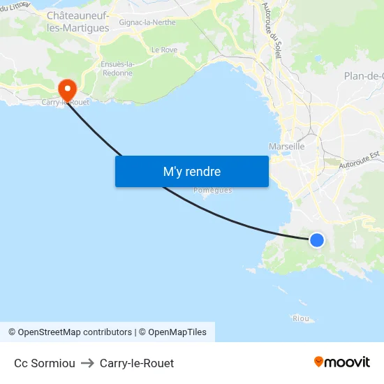 Cc Sormiou to Carry-le-Rouet map