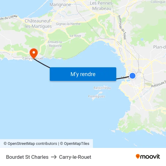 Bourdet St Charles to Carry-le-Rouet map