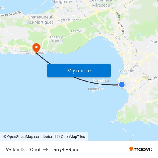 Vallon De L'Oriol to Carry-le-Rouet map