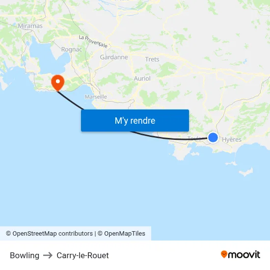 Bowling to Carry-le-Rouet map