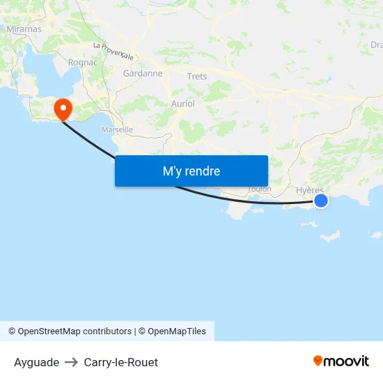 Ayguade to Carry-le-Rouet map