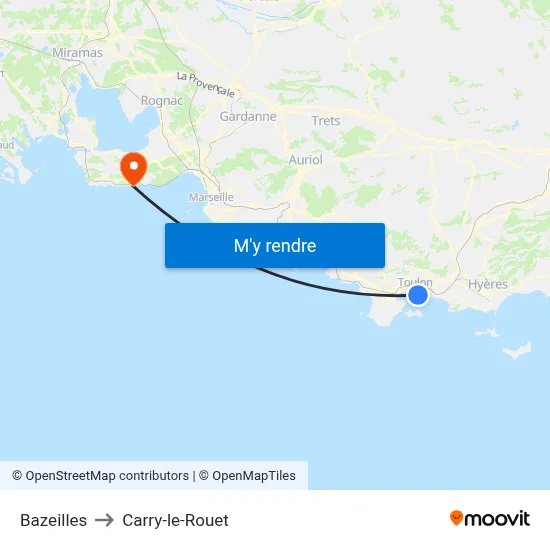 Bazeilles to Carry-le-Rouet map