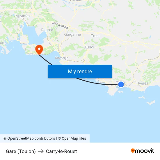 Gare (Toulon) to Carry-le-Rouet map