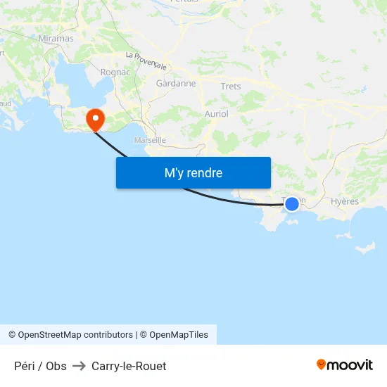 Péri / Obs to Carry-le-Rouet map