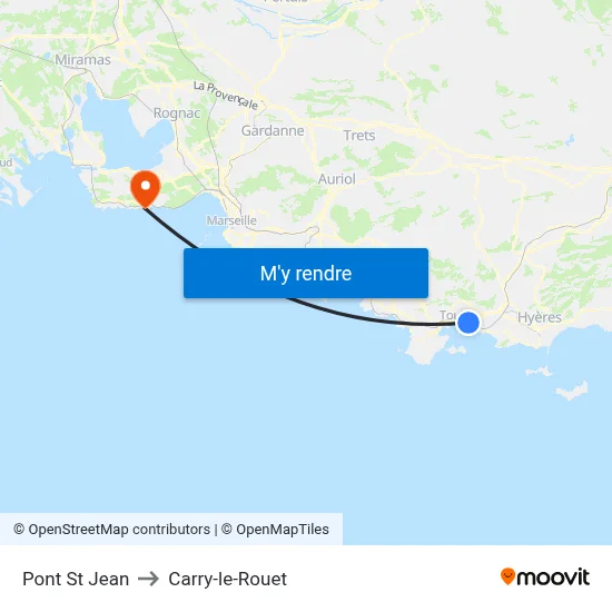 Pont St Jean to Carry-le-Rouet map