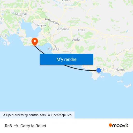 Rn8 to Carry-le-Rouet map