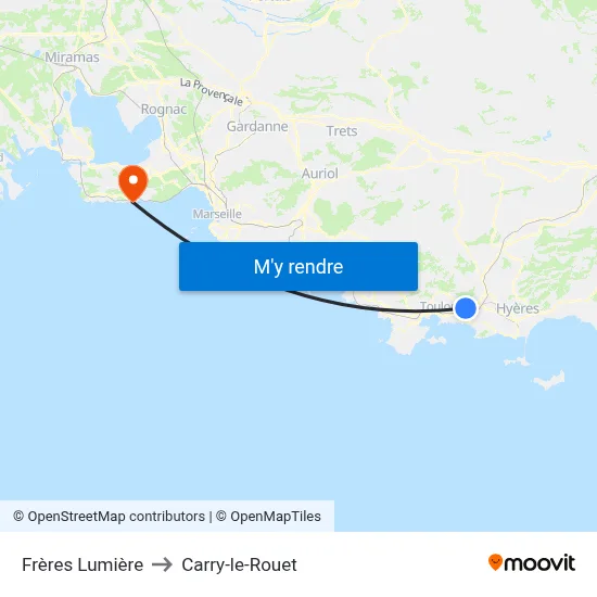 Frères Lumière to Carry-le-Rouet map
