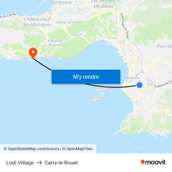 Lodi Village to Carry-le-Rouet map