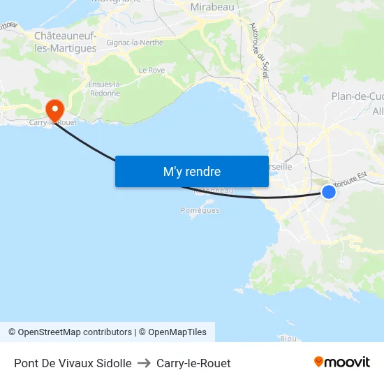 Pont De Vivaux Sidolle to Carry-le-Rouet map