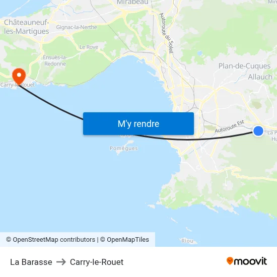 La Barasse to Carry-le-Rouet map