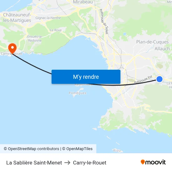 La Sablière Saint-Menet to Carry-le-Rouet map