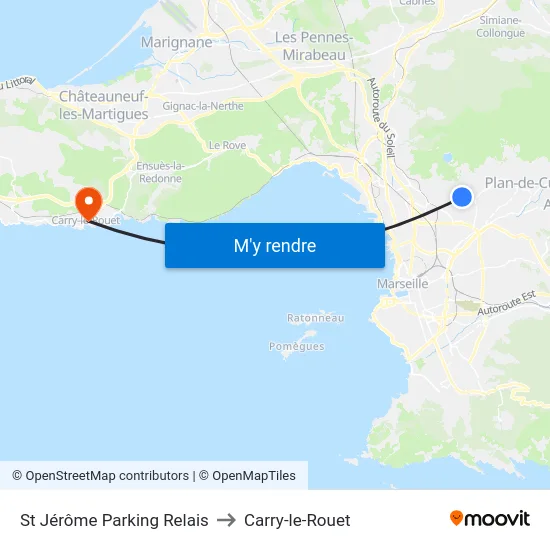 St Jérôme Parking Relais to Carry-le-Rouet map