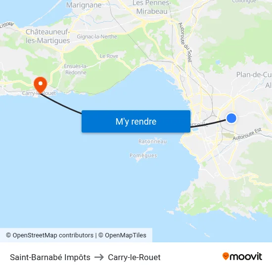 Saint-Barnabé Impôts to Carry-le-Rouet map