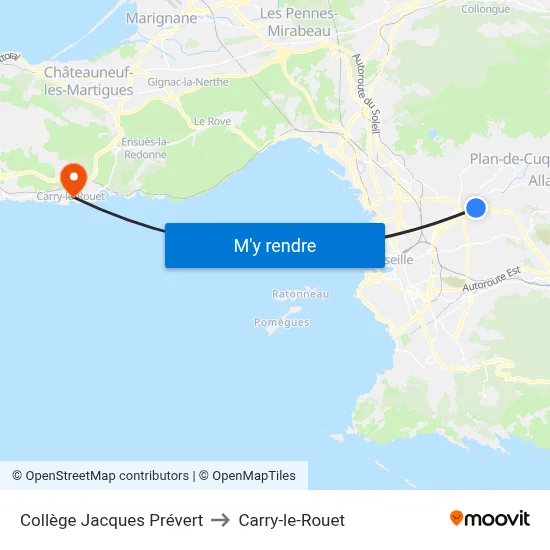 Collège Jacques Prévert to Carry-le-Rouet map
