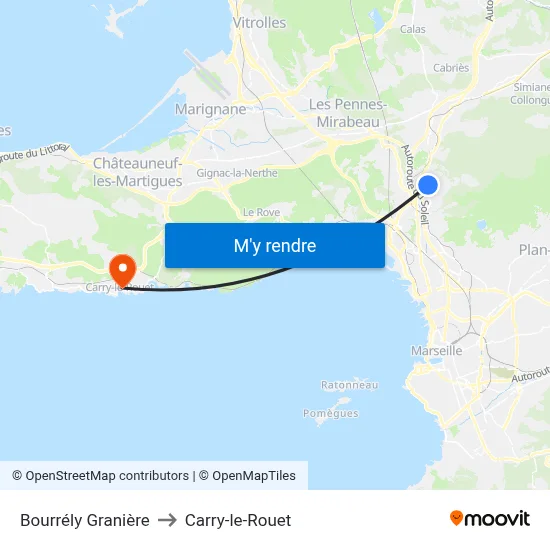 Bourrély Granière to Carry-le-Rouet map