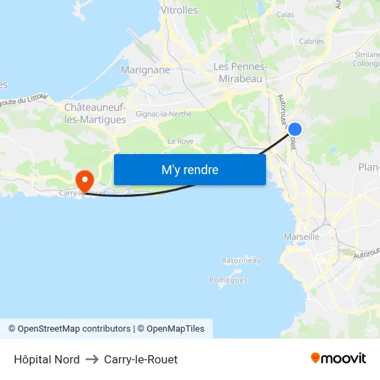 Hôpital Nord to Carry-le-Rouet map