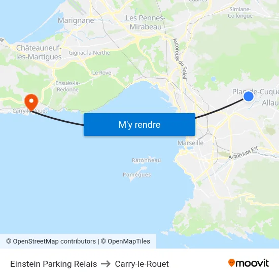 Einstein Parking Relais to Carry-le-Rouet map