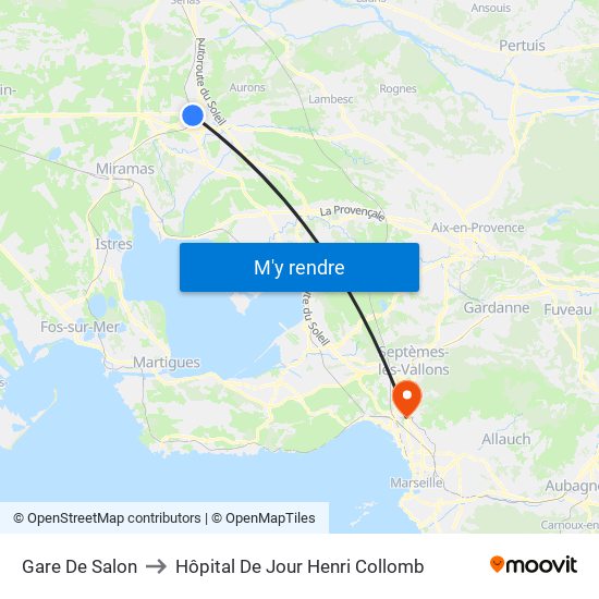 Gare De Salon to Hôpital De Jour Henri Collomb map